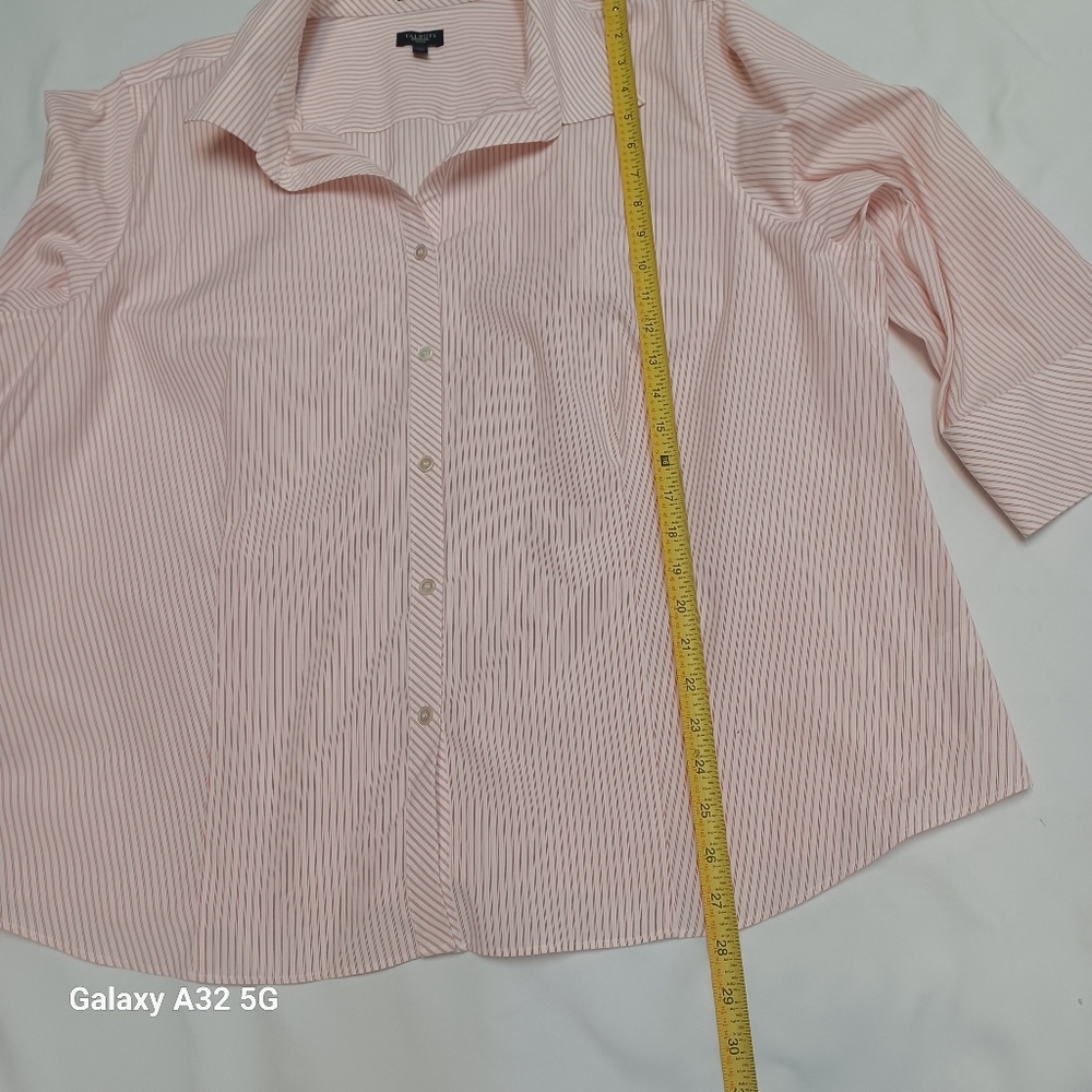Talbots Women Size 22W  Red Striped Blouse - Picture 11 of 14